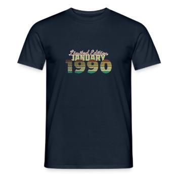 35e anniversaire Édition limitée (SCR) 01/1990 - T-shirt homme - marine - Devant - AI Model Male 178 light (178cm)