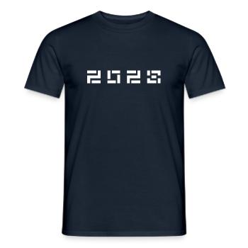 Année de naissance Anniversaire Né(e) en 2028 - T-shirt homme - marine - Devant - AI Model Male 178 light (178cm)