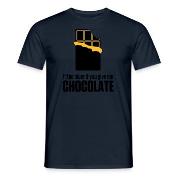 Gebt mir Schokolade. Dann bin ich auch freundlich! - Männer T-Shirt - Navy - Vorne - AI Model Male 178 light (178cm)