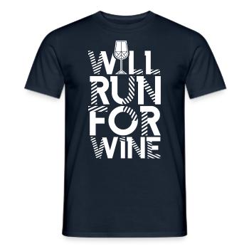 De course Pour le vin Vins Vignes - T-shirt homme - marine - Devant - AI Model Male 178 light (178cm)