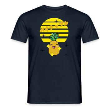 kawaii pineapple fun - Männer T-Shirt - Navy - Vorne - AI Model Male 178 light (178cm)