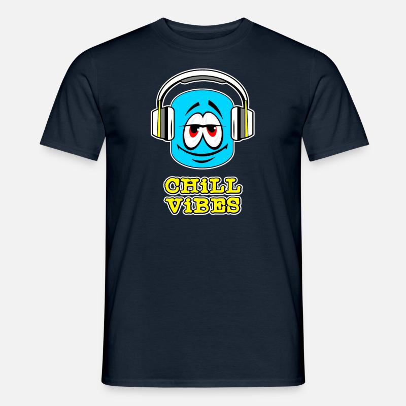 Chill Vibes mit Kopfhörern - Männer T-Shirt - Navy