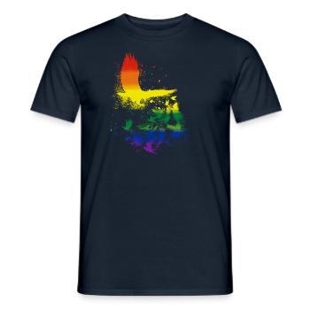 pigeons,oiseaux,troupeaux d’oiseaux,aigles,graffitis,LGBT - T-shirt homme - marine - Devant - AI Model Male 178 light (178cm)