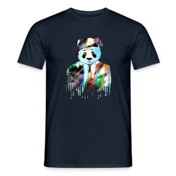 panda,panda bear,colorful,graffiti,painting,suit - Men's T-Shirt - navy - Front - AI Model Male 178 light (178cm)