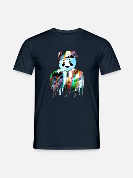 panda,pandabär,bunt,graffiti,malerei,anzug - Männer T-Shirt - Navy