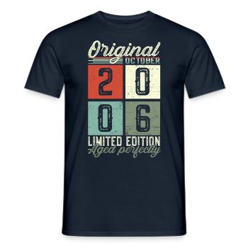 Original October 2006 16th Birthday Gift Cool - Men's T-Shirt - navy - Front - AI Model Male 178 light (178cm)