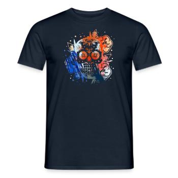 Blume, Sugar, Skull ,Souls Day ,Muertos , - Männer T-Shirt - Navy - Vorne - AI Model Male 178 light (178cm)