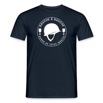 à Gauche Gauche Bande de tête inerte - T-shirt homme - marine - Devant - AI Model Male 178 light (178cm)