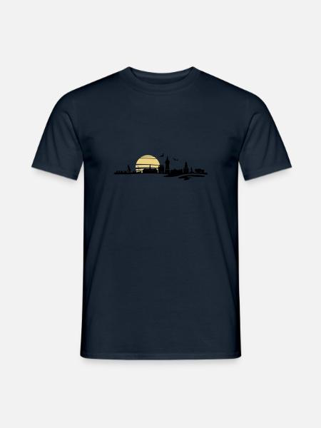 Skyline - Husum - Männer T-Shirt - Navy