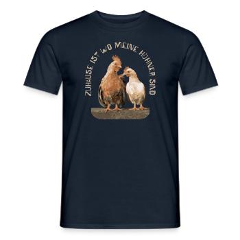 Huhn und Hahn Frauen Geschenk - Männer T-Shirt - Navy - Vorne - AI Model Male 178 light (178cm)