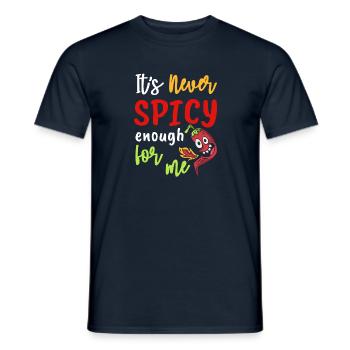 Never To Spicy For Me Funny Chilli Pepper - Men's T-Shirt - navy - Front - AI Model Male 178 light (178cm)