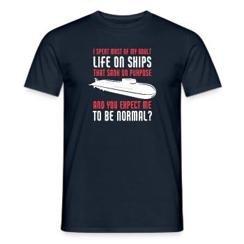 J’ai passé la majeure partie de ma vie adulte sur des navires de la Marine - T-shirt homme - marine - Devant - AI Model Male 178 light (178cm)