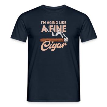 I'm Aging Like A Fine Cigar Funny Cigar Smoker - Männer T-Shirt - Navy - Vorne - AI Model Male 178 light (178cm)