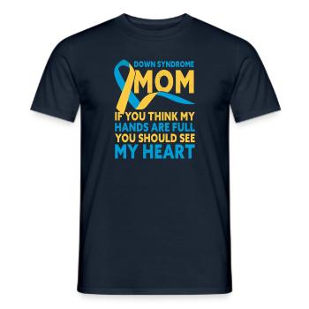 Syndrome de Down Maman Sensibilisation au syndrome de Down - T-shirt homme - marine - Devant - AI Model Male 178 light (178cm)
