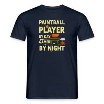 Paintball Player By Day Gamer By Night - Männer T-Shirt - Navy - Vorne - AI Model Male 178 light (178cm)