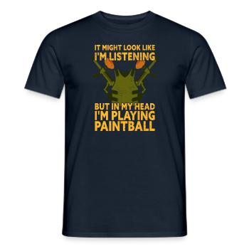In My Head I'm Playing Paintball Funny Paintball - Männer T-Shirt - Navy - Vorne - AI Model Male 178 light (178cm)