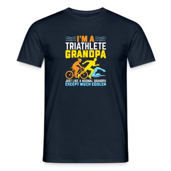 Funny Triathlete Grandpa Much Cooler Triathlon - Men's T-Shirt - navy - Front - AI Model Male 178 light (178cm)