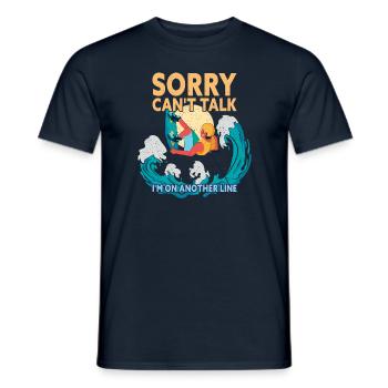 Sorry Can't Talk I'm On Another Line Wakeboarding - Men's T-Shirt - navy - Front - AI Model Male 178 light (178cm)