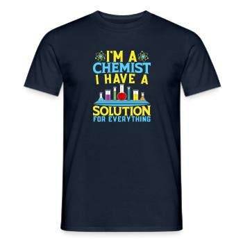Funny Chemist Solution For Everything Chemistry - Men's T-Shirt - navy - Front - AI Model Male 178 light (178cm)