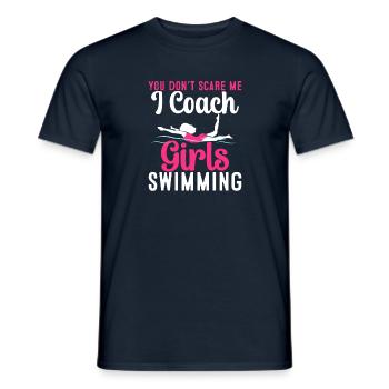 I Coach Filles Natation Drôle Entraîneur de Natation Entraîneur - T-shirt homme - marine - Devant - AI Model Male 178 light (178cm)