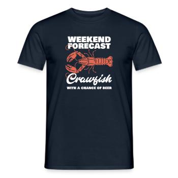 Prévisions du week-end Écrevisses avec une chance de bière - T-shirt homme - marine - Devant - AI Model Male 178 light (178cm)