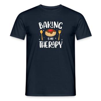 La cuisson est ma thérapie Drôle boulanger - T-shirt homme - marine - Devant - AI Model Male 178 light (178cm)