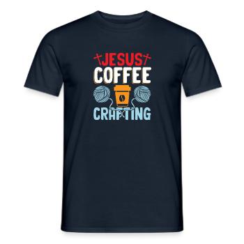 Jesus Coffee Crafting - Men's T-Shirt - navy - Front - AI Model Male 178 light (178cm)