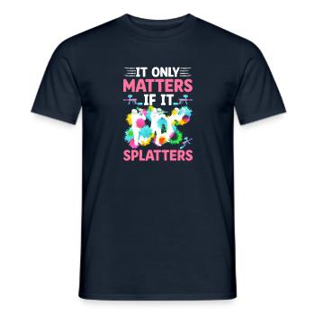 Cela n’a d’importance que s’il éclabousse du paintball drôle - T-shirt homme - marine - Devant - AI Model Male 178 light (178cm)