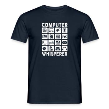 Computer Whisperer IT Tech Support Network - Men's T-Shirt - navy - Front - AI Model Male 178 light (178cm)