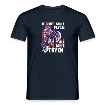 Course de piste de terre drôle si la terre ne vole pas - T-shirt homme - marine - Devant - AI Model Male 178 light (178cm)