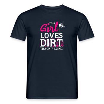 This Girl Loves Dirt Track Racing - Men's T-Shirt - navy - Front - AI Model Male 178 light (178cm)