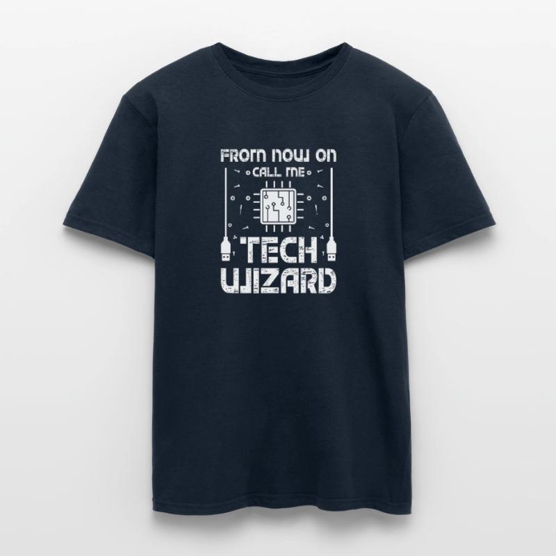 Call Me Tech Wizard Funny IT Support Computer T-shirt homme