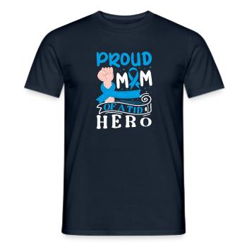 Fière maman d’un héros du DT1 Sensibilisation au diabète de type 1 - T-shirt homme - marine - Devant - AI Model Male 178 light (178cm)