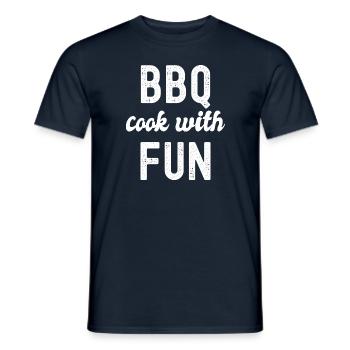 bbq cooking with fun - Men's T-Shirt - navy - Front - AI Model Male 178 light (178cm)