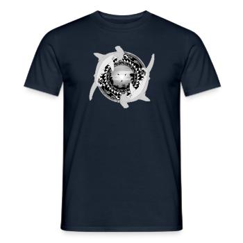 Hammerhead Shark Hawaiian - Men's T-Shirt - navy - Front - AI Model Male 178 light (178cm)