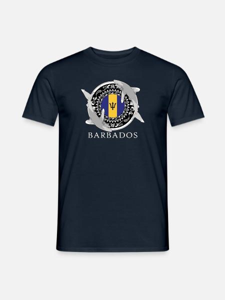 Barbados Ozeanischer Weißspitzenhai - Männer T-Shirt - Navy
