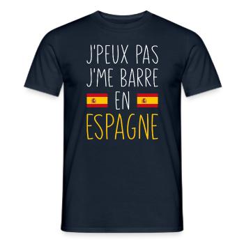 J'peux Pas J'me Barre En Espagne - T-shirt homme - marine - Devant - AI Model Male 178 light (178cm)