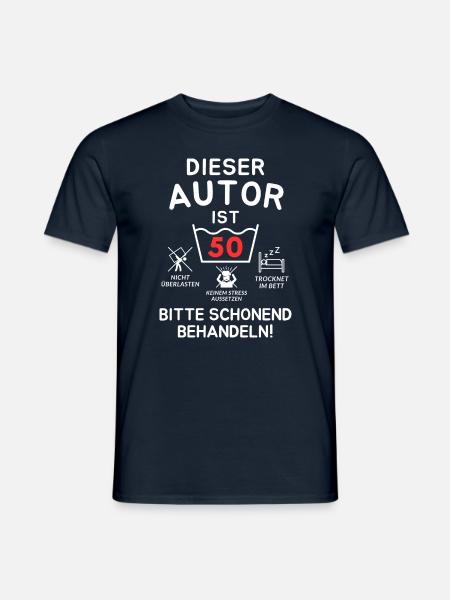 Dieser Autor ist 50. Schonend behandeln - Männer T-Shirt - Navy