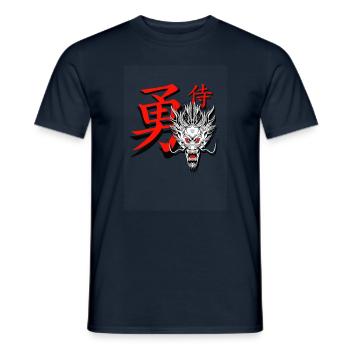Samouraï et dragons – Conception de guerriers japonais - T-shirt homme - marine - Devant - AI Model Male 178 light (178cm)
