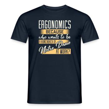 Humorvolles Zitat eines Ergonomen - Männer T-Shirt - Navy - Vorne - AI Model Male 178 light (178cm)