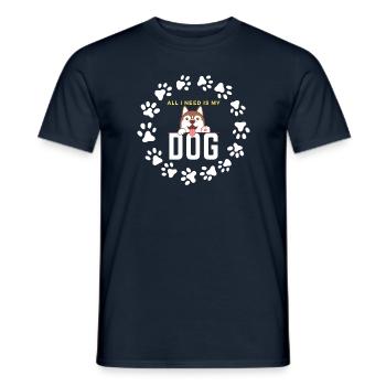 All I need is my Dog - Men's T-Shirt - navy - Front - AI Model Male 178 light (178cm)