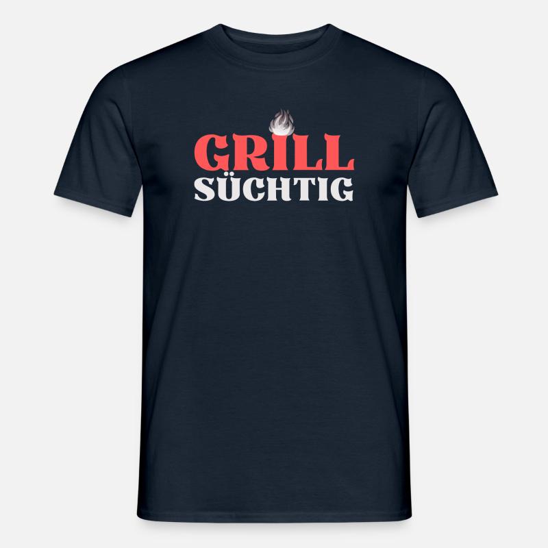 GRILLSÜCHTIG (2) - Männer T-Shirt - Navy