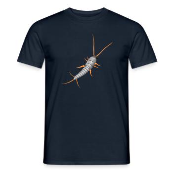 Poissons argentés, Lepisma saccharina, silverfish - T-shirt homme - marine - Devant - AI Model Male 178 light (178cm)