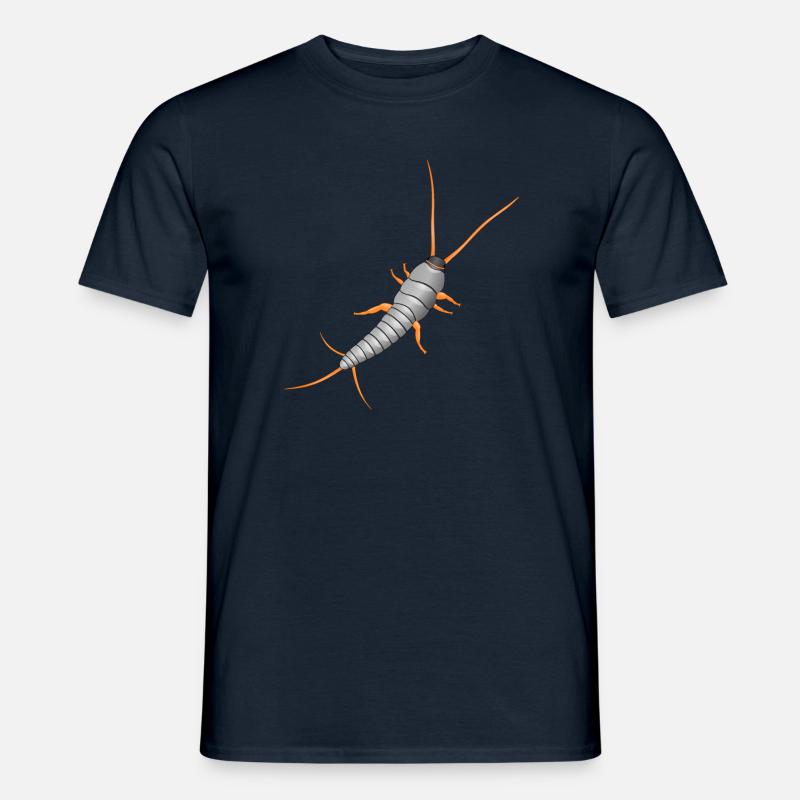 Silberfischchen, Lepisma saccharina, silverfish - Männer T-Shirt - Navy