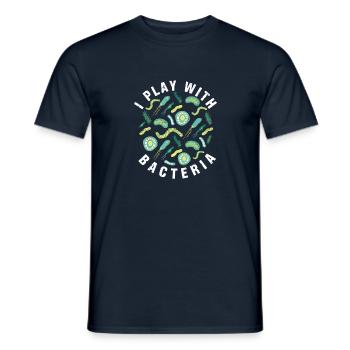 Je joue avec des bactéries Drôle de micobiologie - T-shirt homme - marine - Devant - AI Model Male 178 light (178cm)