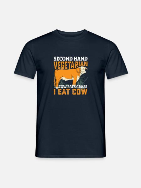 Tweedehands Vegetarisch Grappige Vleesliefhebber Anti Vegan - Heren T-shirt - navy