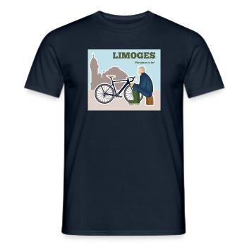 Limoges, The place to be l'homme en bleu - T-shirt homme - marine - Devant - AI Model Male 178 light (178cm)