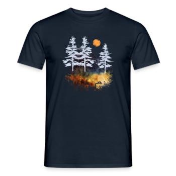 Tannendunkel - Männer T-Shirt - Navy - Vorne - AI Model Male 178 light (178cm)