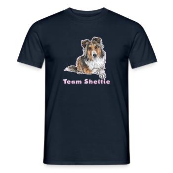 Sheltie d'équipe - T-shirt homme - marine - Devant - AI Model Male 178 light (178cm)