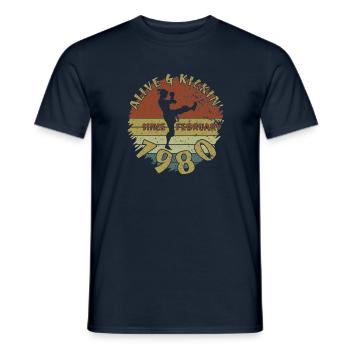 45. Geburtstag Vivant depuis 02/1980 - T-shirt homme - marine - Devant - AI Model Male 178 light (178cm)